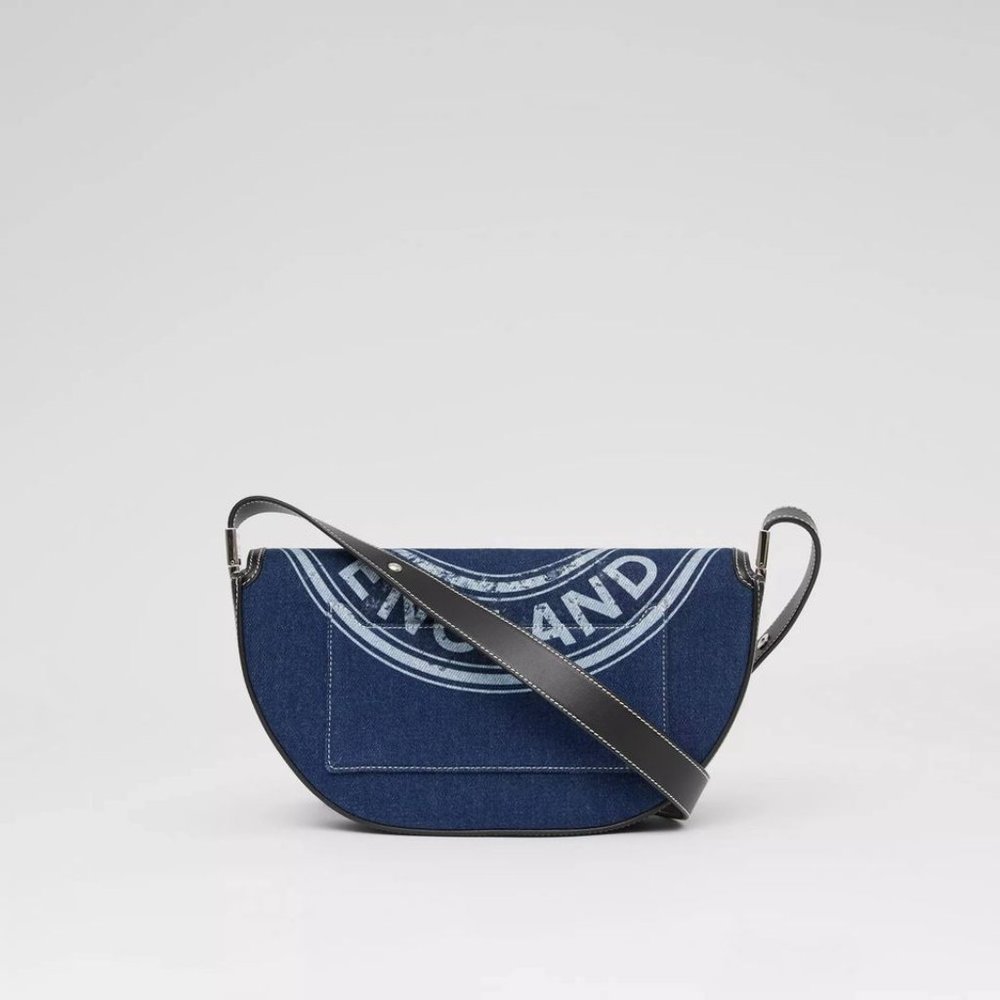 Burberry Blue Denim Leather Olympia Bag - Picture 4 of 6